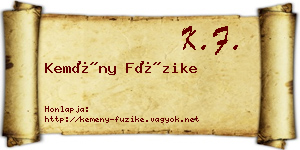Kemény Füzike névjegykártya